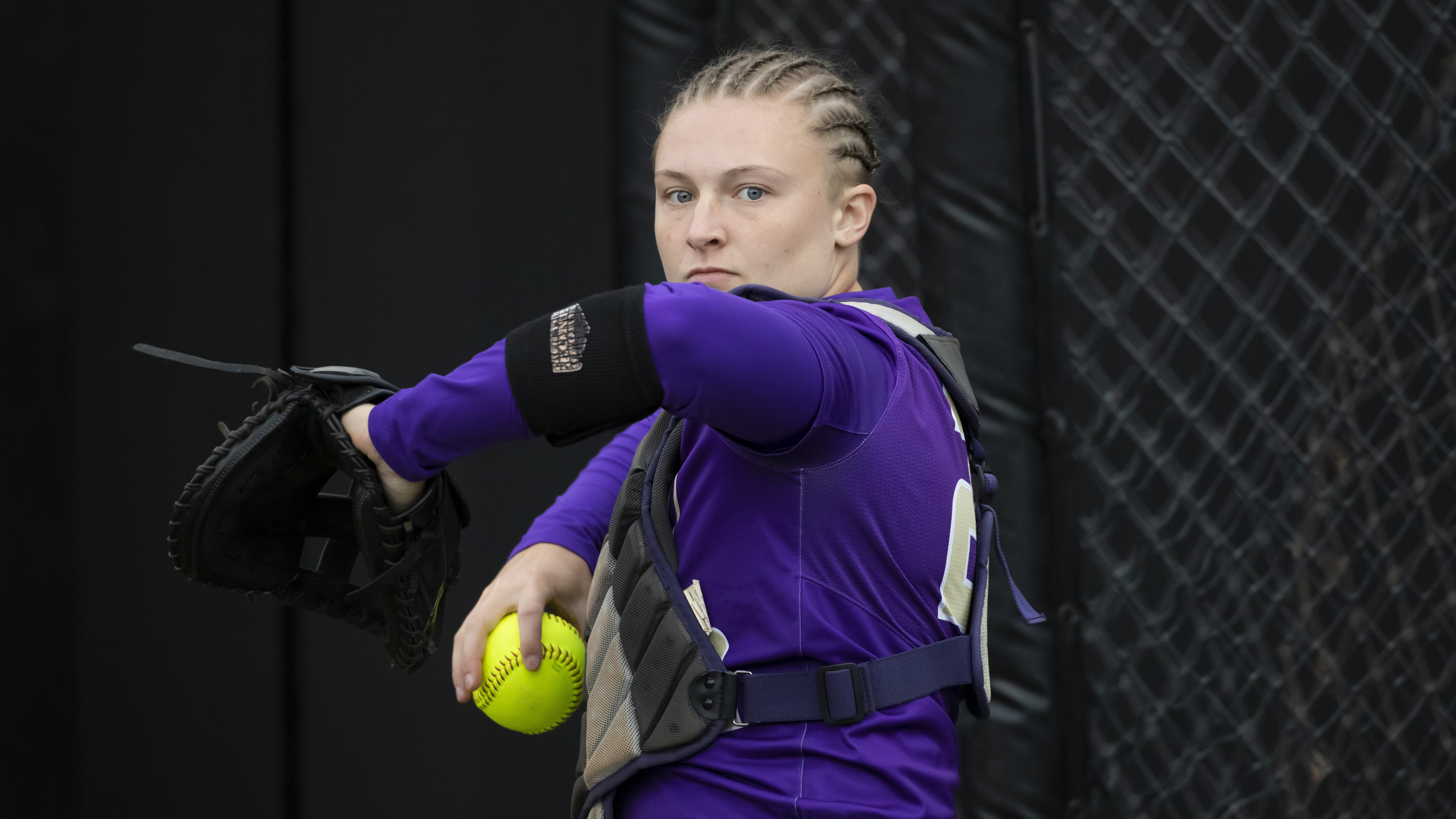 FILE - James Madison catcher Lauren Bernett throws during an NCAA college softball game on May 28, 2021, in Columbia, Mo. Five college athletes, including Meyer, took their own lives in the spring, sparking concerns that schools were not doing enough for some of their higher-profile students. 