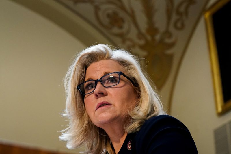 U.S. Rep. Liz Cheney, R-Wyo., testifies before the House Rules Committee in Washington on Dec. 14, 2021. Cheney warned Sunday that the nation's democratic system is threatened by ongoing efforts to deny the legitimacy of Donald Trump's 2020 election loss.