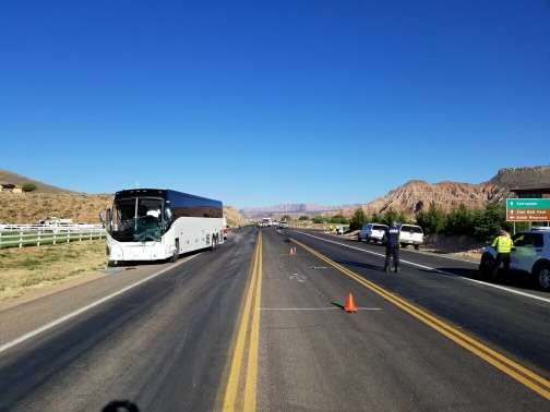 Two people were killed Sunday after a tour bus and SUV collided in Virgin, Washington County.