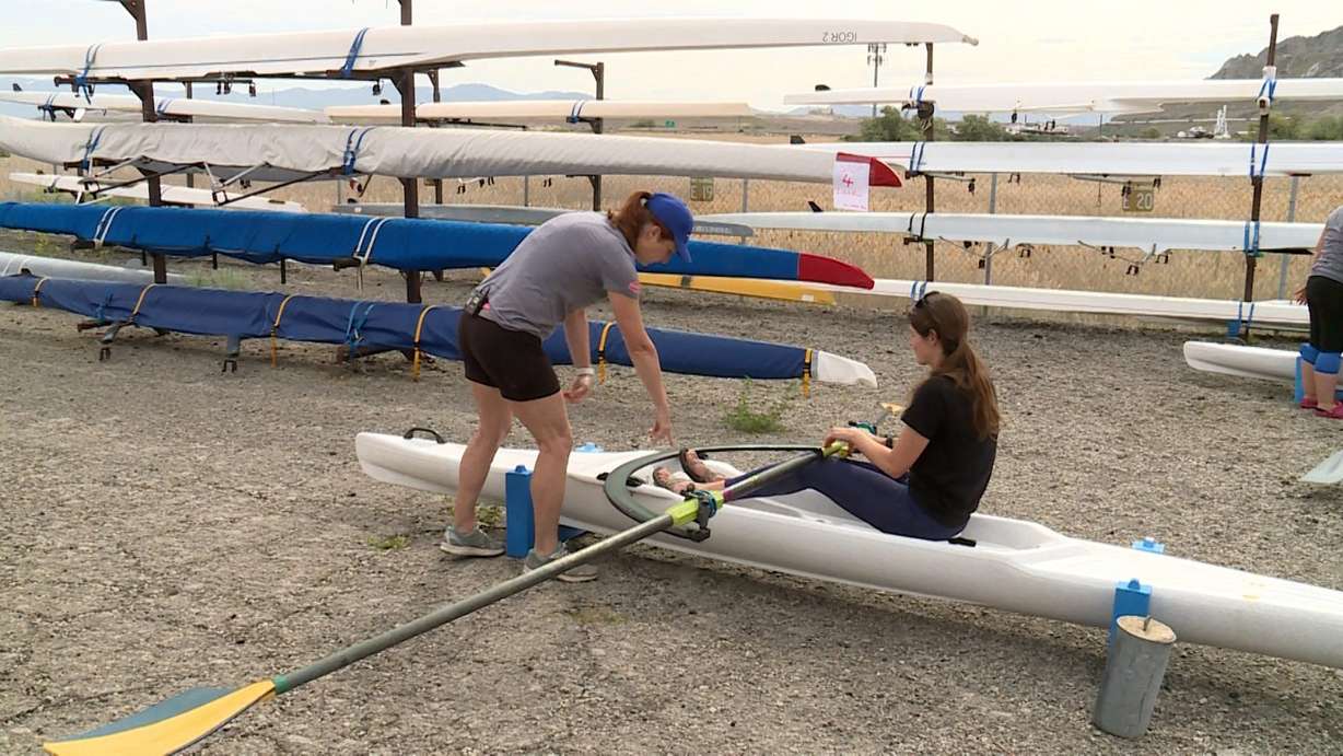 Great Salt Lake Rowing Club getting ready to push off.