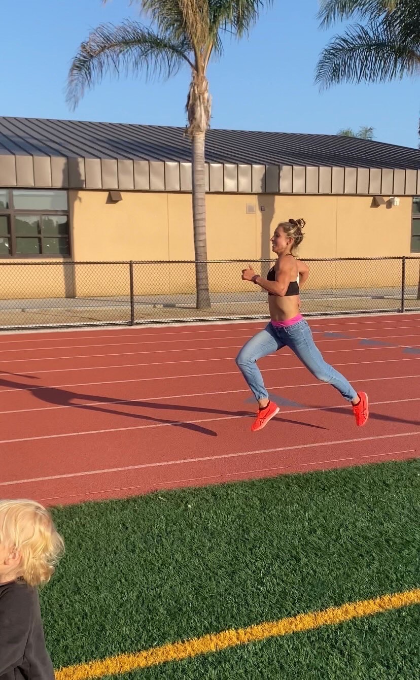 Makenna Myler of Highland ran a 4:37 mile in blue jeans, breaking the record by 18 seconds.