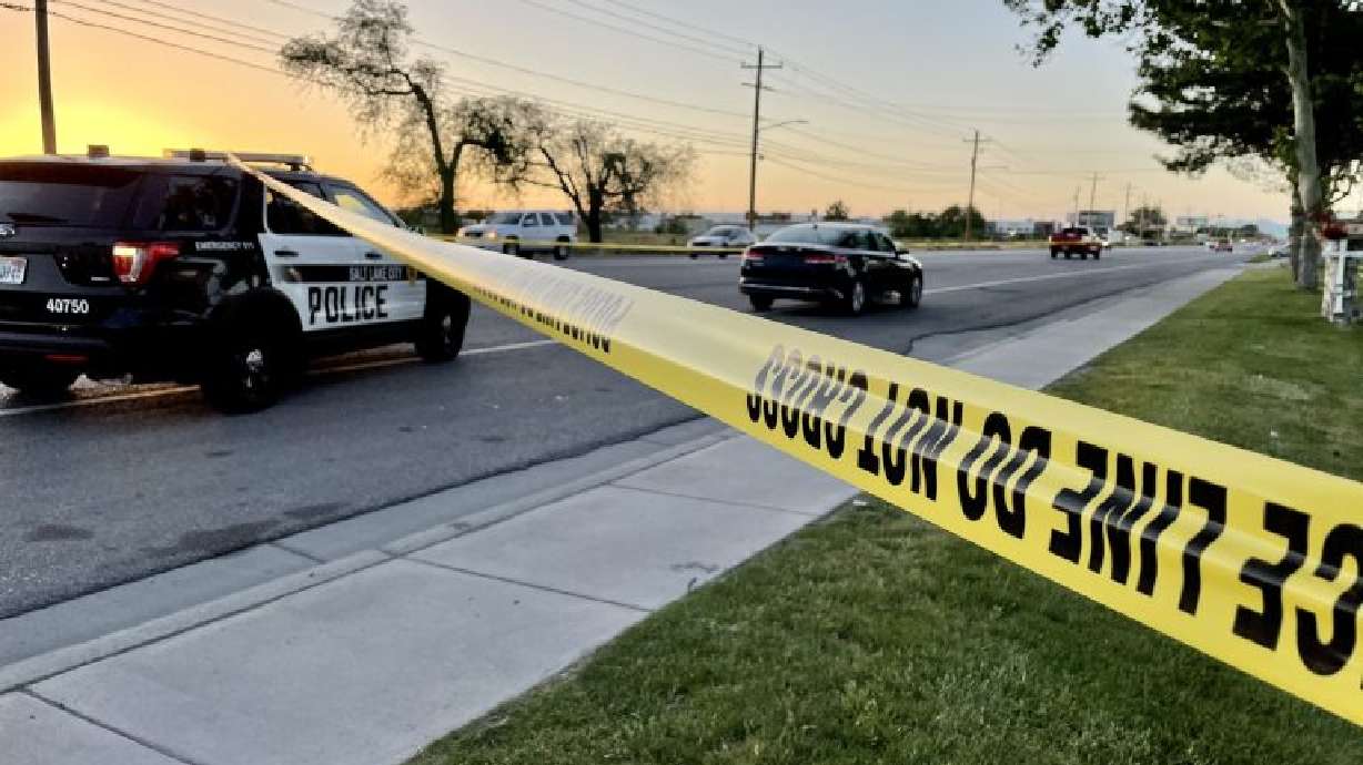 The scene of a fatal shooting at 1636 W. Briar Rose Place, Salt Lake City, Monday.