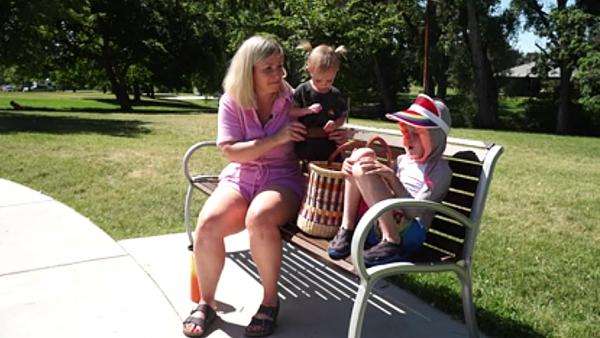 Danielle Szasz and her children at Sugar House Park.