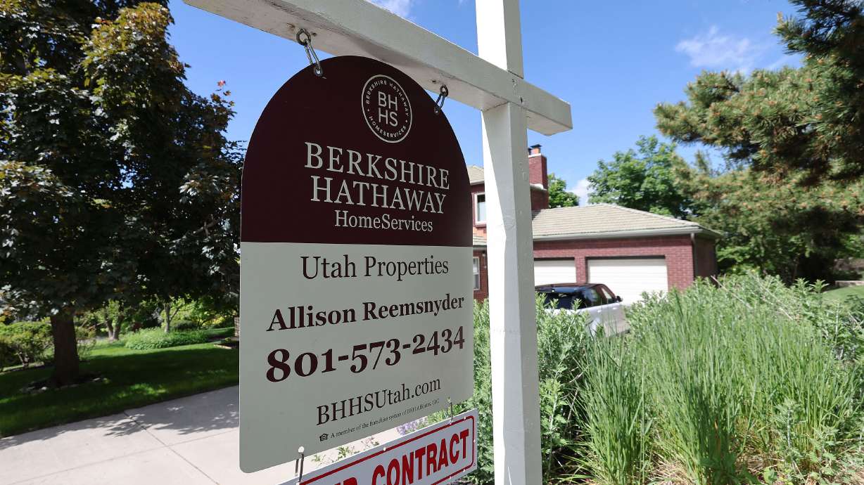 A home for sale in Salt Lake City is pictured on May 31. After a slight dip, U.S. mortgage rates jumped up again Thursday ahead of the Federal Reserve's meeting next week.