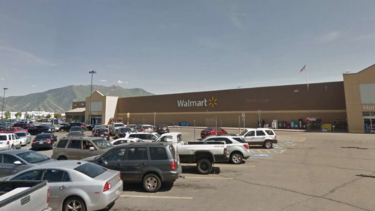 The exterior of the Walmart in Springville. Police said a man threatening an officer with a knife was shot and killed Friday night.
