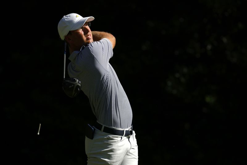 FILE PHOTO: Golf - The Masters - Augusta National Golf Club - Augusta, Georgia, U.S. - November 12, 2020 Andy Ogletree of the U.S. on the 11th tee during the first round