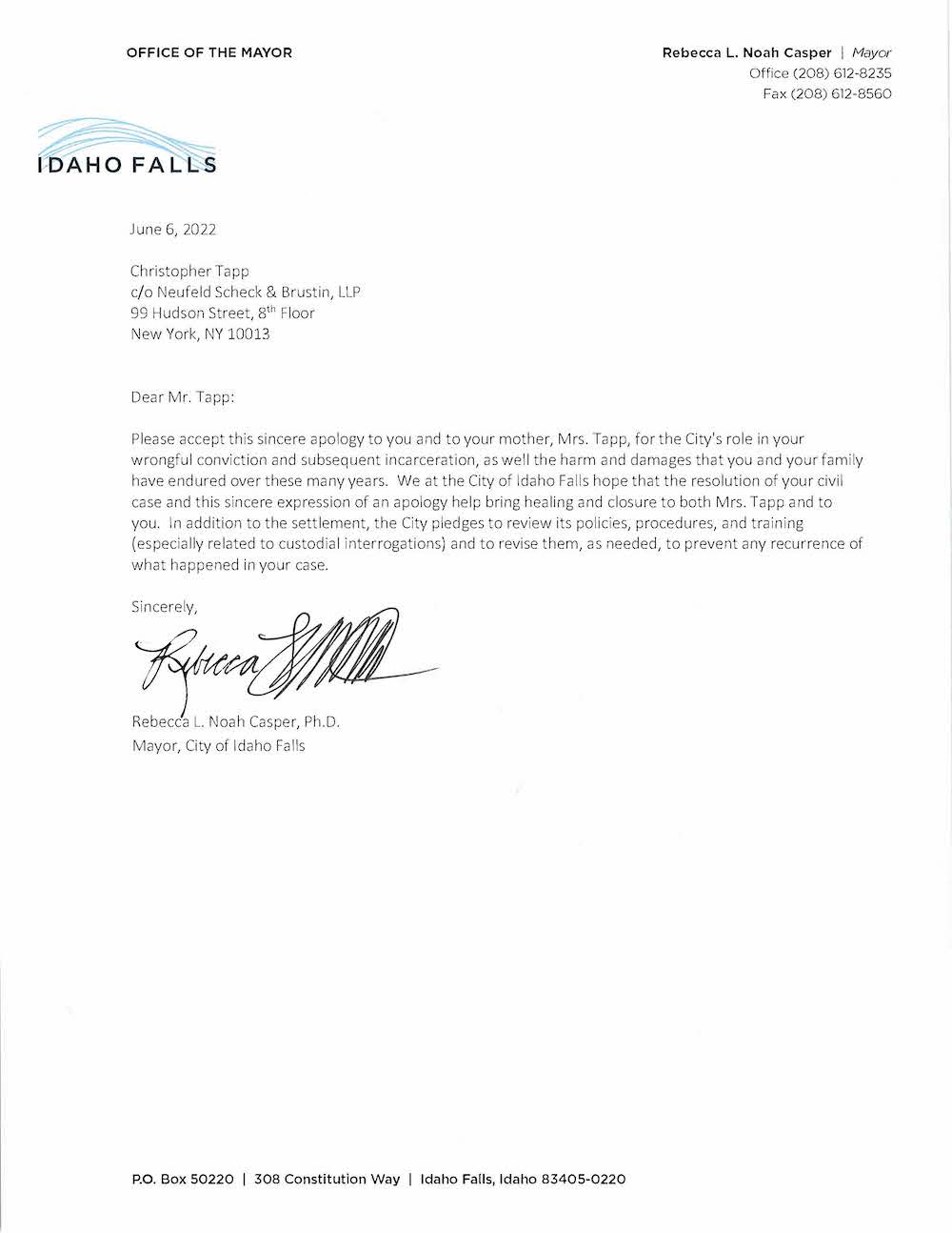 Mayor apologizes as Chris Tapp, city of Idaho Falls settle lawsuit for $11.7M