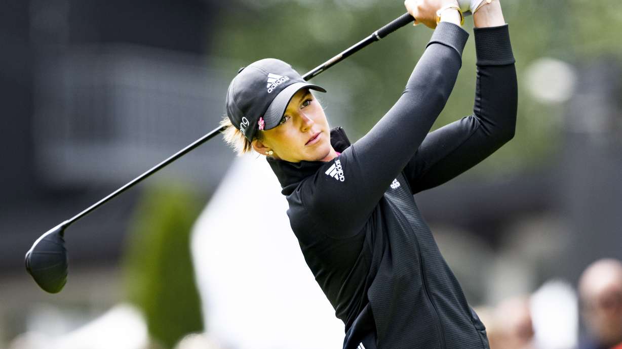 Linn Grant of Sweden plays from the first tee during the final round of the Scandinavian Mixed at Halmstad Golf Club, Sweden, Sunday June 12, 2022.