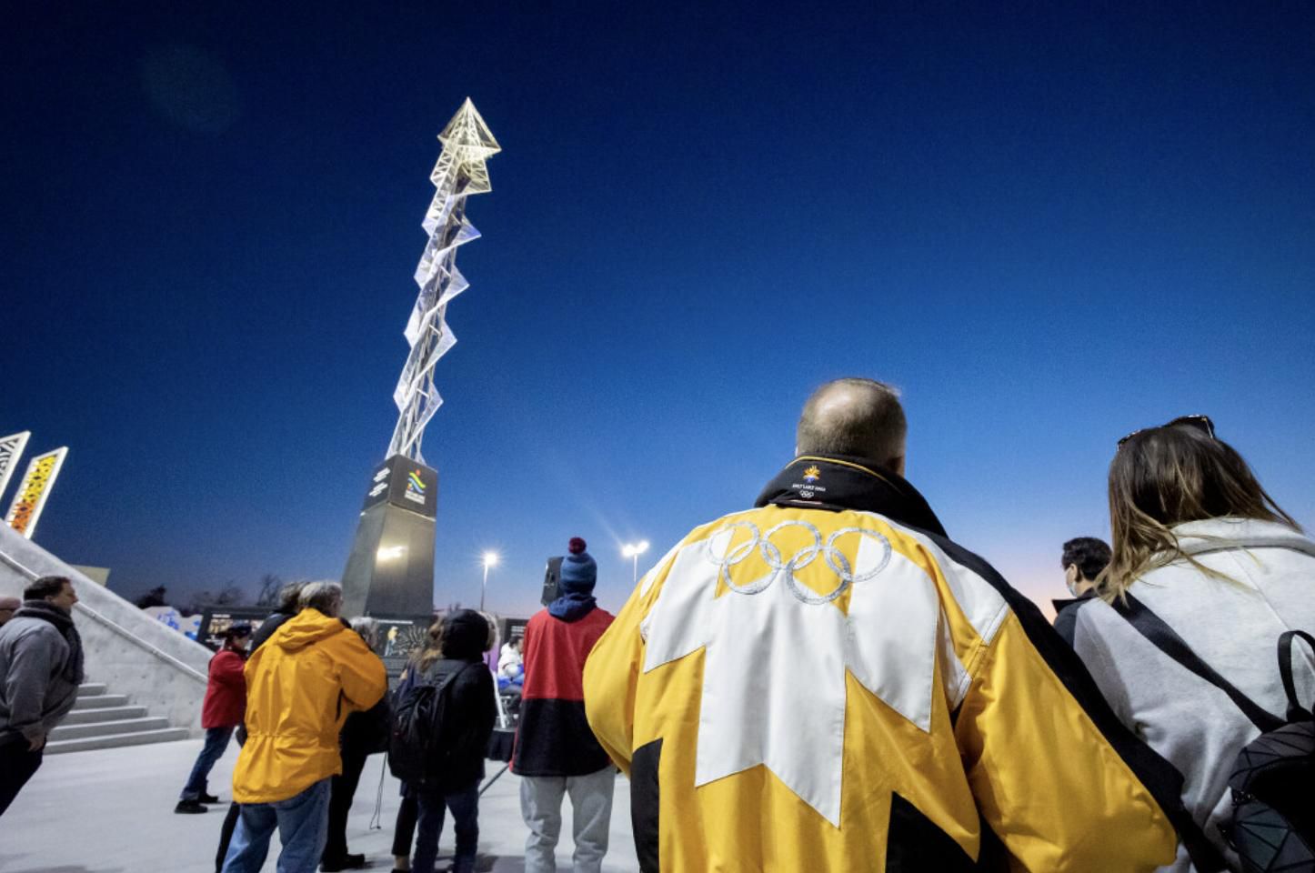 The Olympic Cauldron is lit, marking the 20-year anniversary of the Salt Lake 2002 Olympics at Rice-Eccles Stadium at the University of Utah on Feb. 8. Leaders of Utah's bid for the 2030 or 2034 Winter Games are being joined by Lindsey Vonn at key meetings this week with International Olympic Committee officials in Switzerland.
