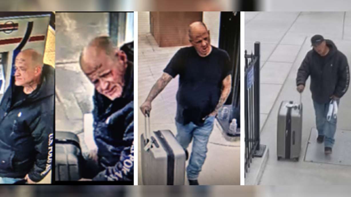 Police are searching for a man suspected to have twice stolen valuable luggage from baggage claim at the Salt Lake City International Airport.