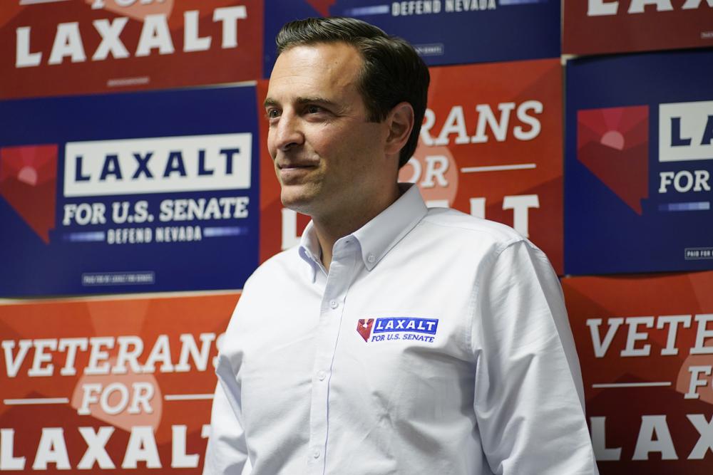 Republican Nevada Senate candidate Adam Laxalt waits to speak at a campaign event June 11 in Las Vegas.