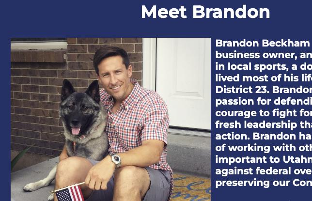 Prosecutors say Brandon Beckham's Utah Senate campaign sent emails to a woman whom Beckham is charged with sexually abusing. 