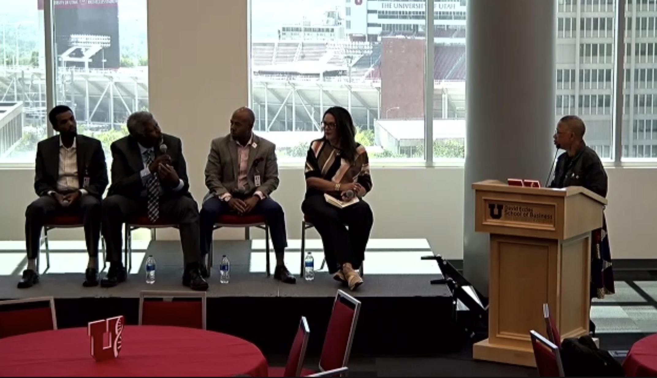 A panel of health care professionals discuss racial biases in health and medicine. The panel was a part of Juneteenth Day of Freedom Summit held by the University of Utah on Wednesday. 