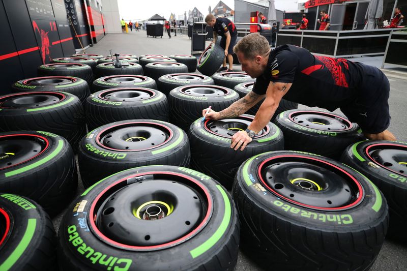 Formula One F1 - Canadian Grand Prix - Circuit Gilles Villeneuve, Montreal, Canada - June 16, 2022 Red Bull crew is seen ahead of the Canadian Grand Prix