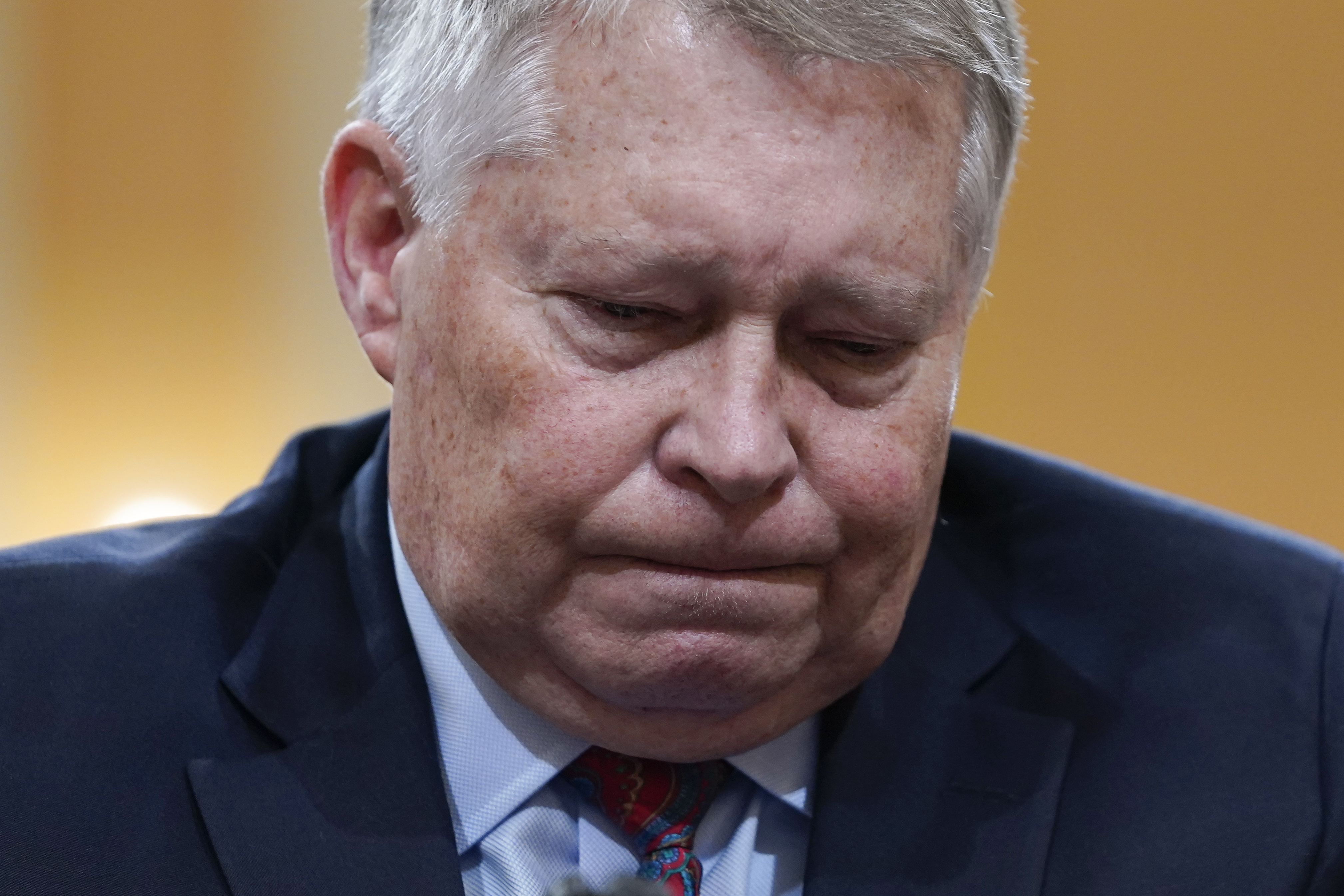 Michael Luttig, a retired federal judge, testifies as the House select committee investigating the Jan. 6, 2021, attack on the Capitol holds a hearing at the Capitol in Washington, Thursday. 