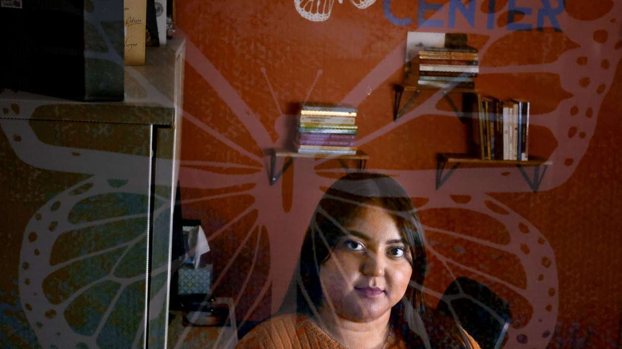 Wednesday marked a decade of the Deferred Action for Childhood Arrivals program, which protects children of undocumented immigrants from deportation and creates a pathway to work. Cristina Guerrero, admissions adviser for Salt Lake Community College and a DACA recipient, is photographed in the college’s Dream Center in West Valley on Thursday.