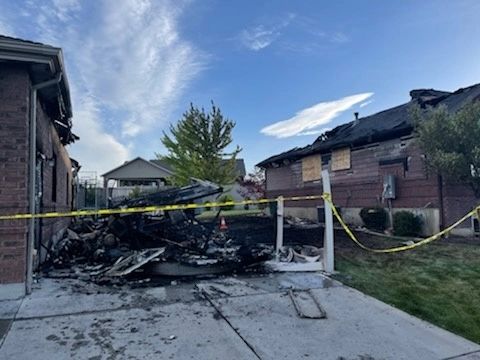 A fire in north Layton that began in an RV caused an estimated $1 million in damage Saturday to the RV, two homes and two cars.