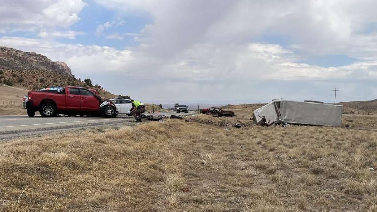 One person is dead and three others were injured following a crash south of Moab on Saturday, the Utah Highway Patrol said.