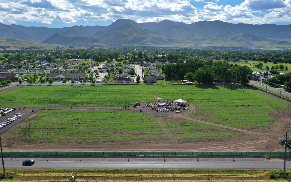 The grounds of the future Smithfield Utah Temple in Smithfield, Cache County, on Saturday.