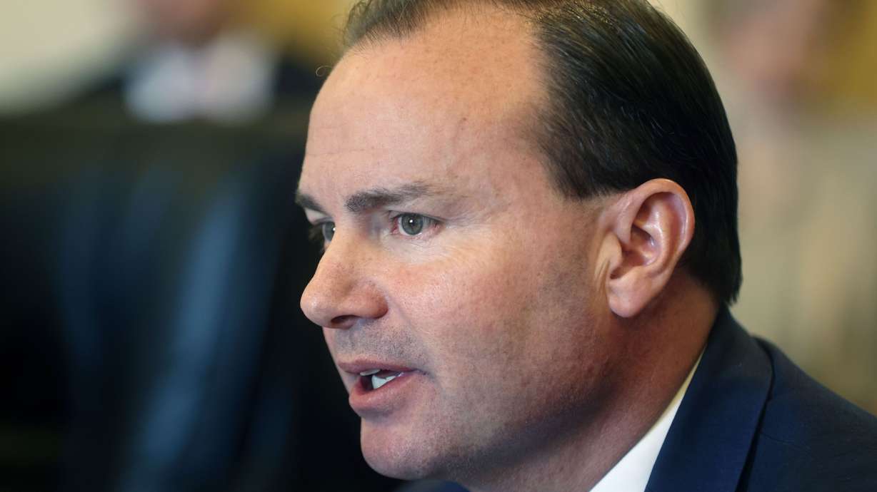 Sen. Mike Lee, R-Utah, meets with members of the Senate Minority Caucus at the Capitol in Salt Lake City on Feb. 22. Lee says he would be willing to talk to the Jan. 6 investigative committee if he were asked.