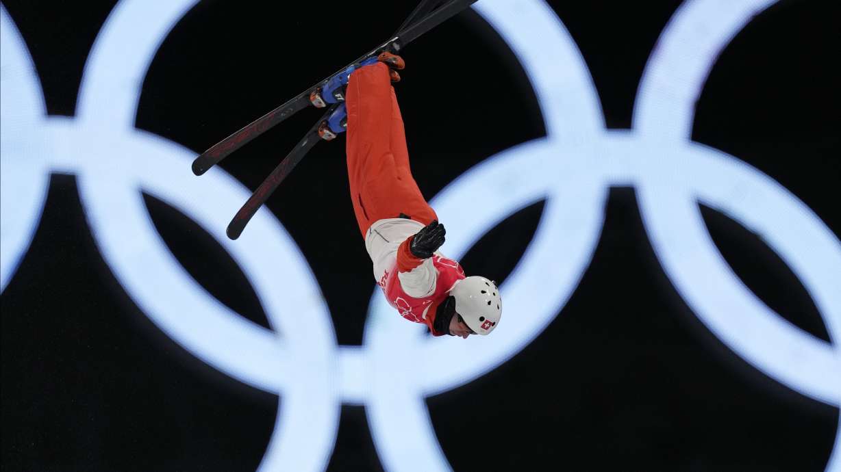 Switzerland’s Pirmin Werner competes during the men’s aerials qualification at the 2022 Winter Olympics, Feb. 15, in Zhangjiakou, China. One of Utah's competitors for another Olympics may be getting out of the race for the 2030 Winter Games.