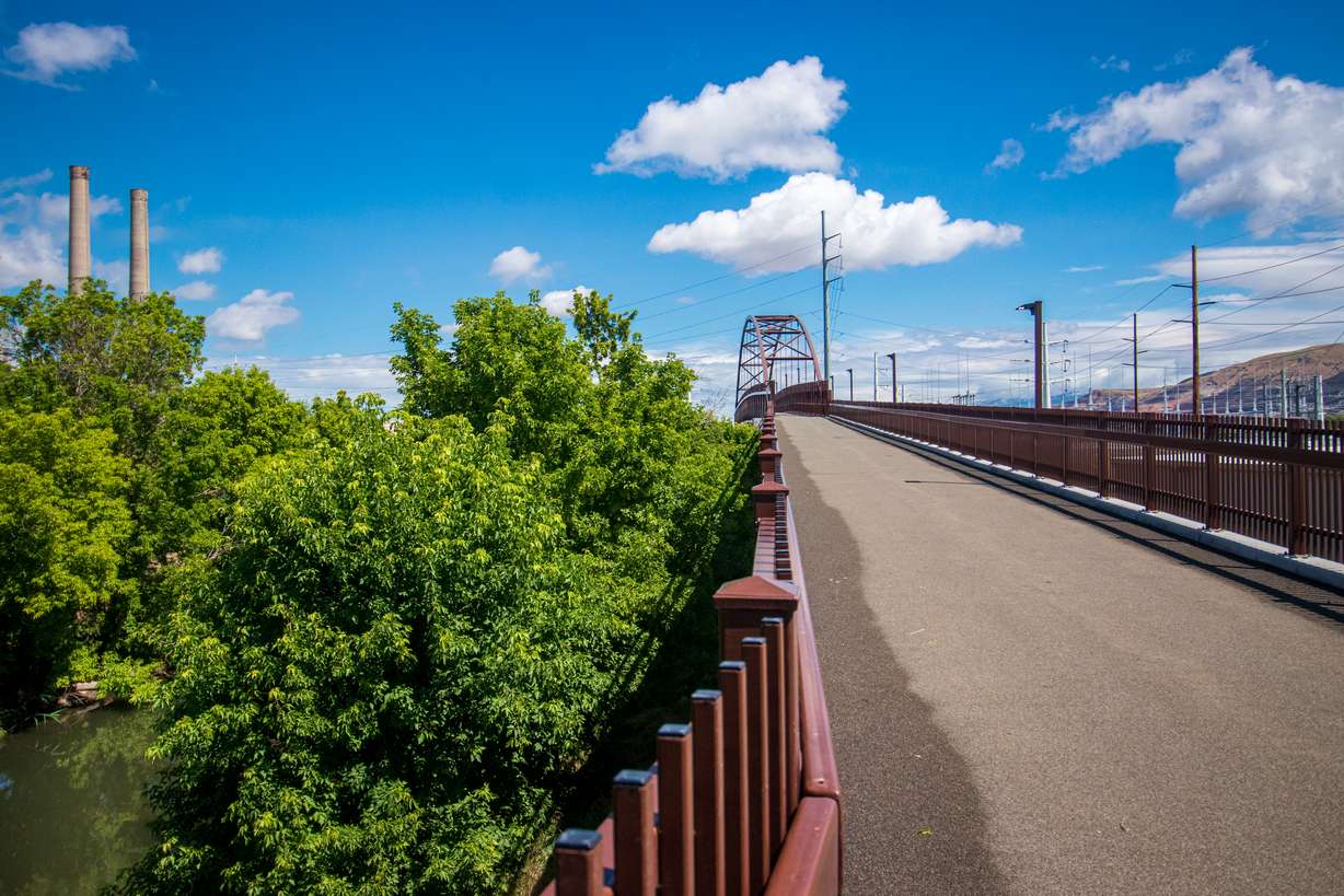 A photo of the 1,200-foot long Archie and Lois Archuleta Bridge on Monday. Salt Lake City leaders named the bridge after Archie and Lois Archuleta, a prominent couple for the city's west side, during a ceremony on Friday.