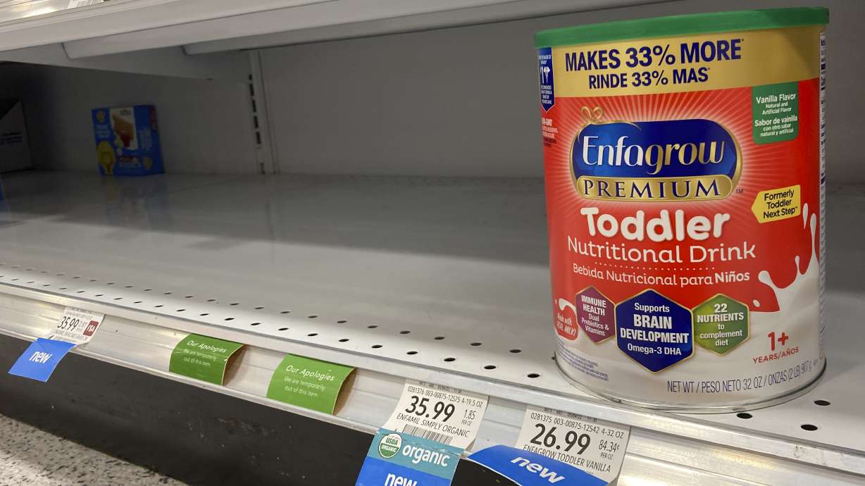 A can of Toddler Nutritional Drink is shown on a shelf in a grocery store, June 17, in Surfside, Fla. The Biden administration announced Wednesday that it is providing logistical support to import the equivalent of about 16 million 8-ounce baby formula containers from Mexico.