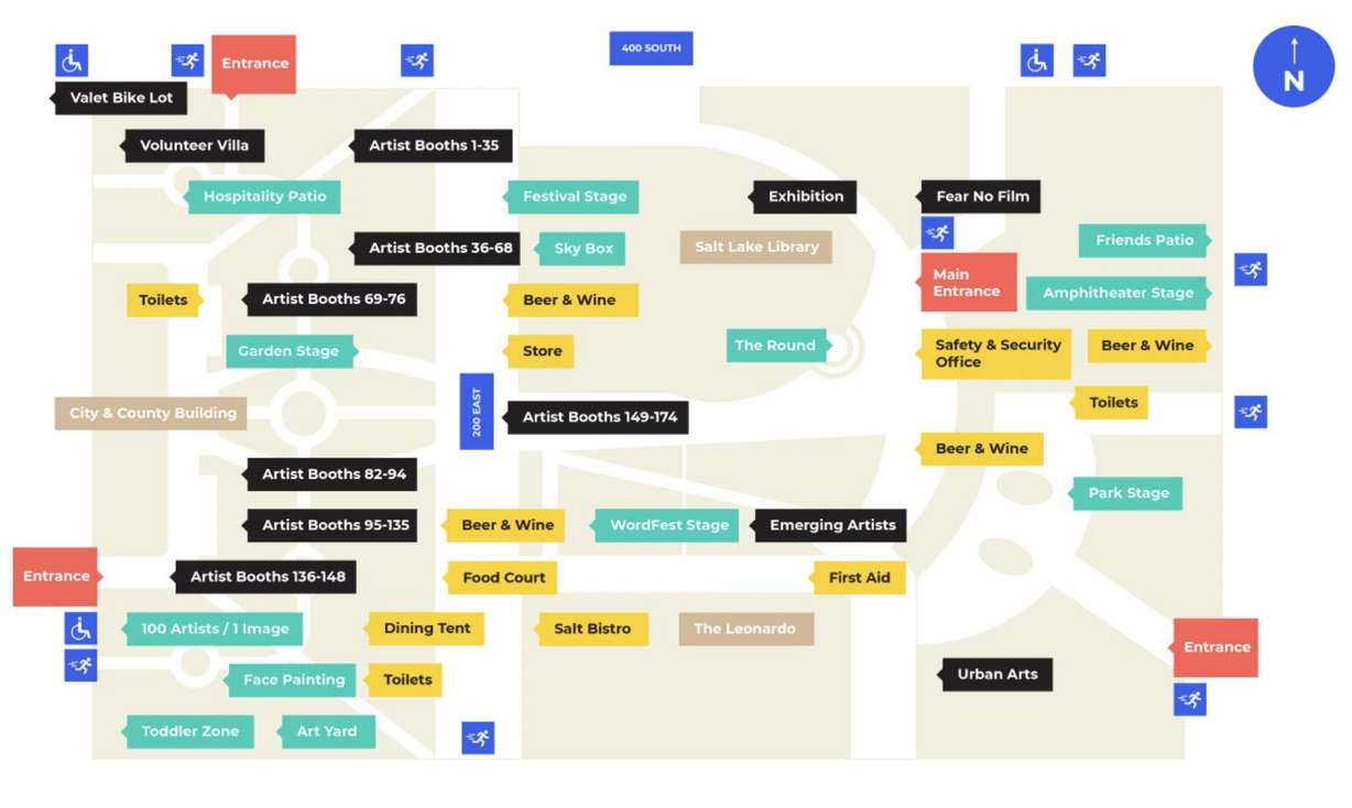 The 2022 Utah Arts Festival map is shown.