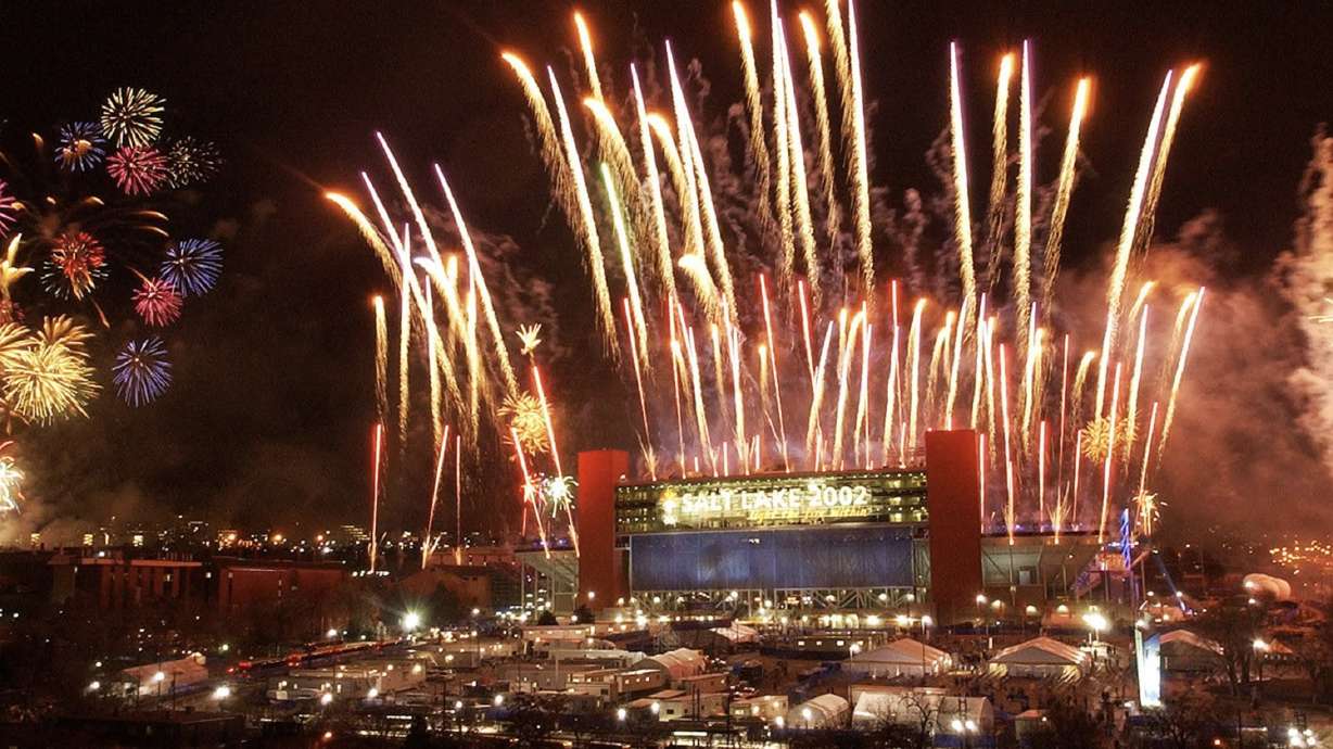 The closing ceremony of the 2002 Winter Olympics takes place at Rice Eccles Stadium in Salt Lake City in March 2002. It's likely that the soonest Utah could host another Olympics won't be until 2034.
