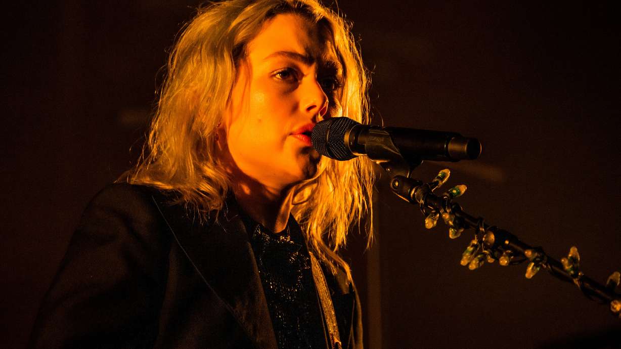 Phoebe Bridgers, performing during the 50th Glastonbury Festival in England, is slated to perform at the Delta Center in October.