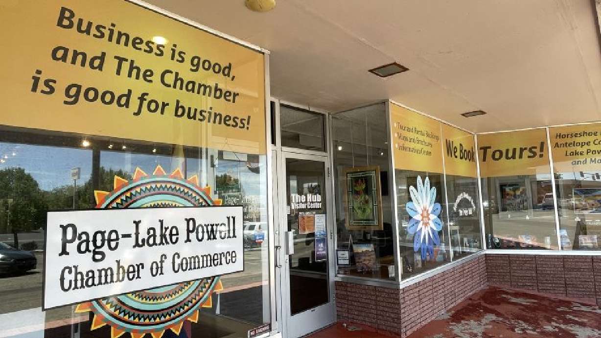 The Page Lake Powell Chamber of Commerce, Page, Ariz., June 9. Local business owners who depend on tourism and lake recreation have one thing to say: We're still open for business.