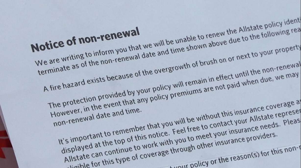 The letter Peter Ingle received of notice of non-renewal from Allstate.