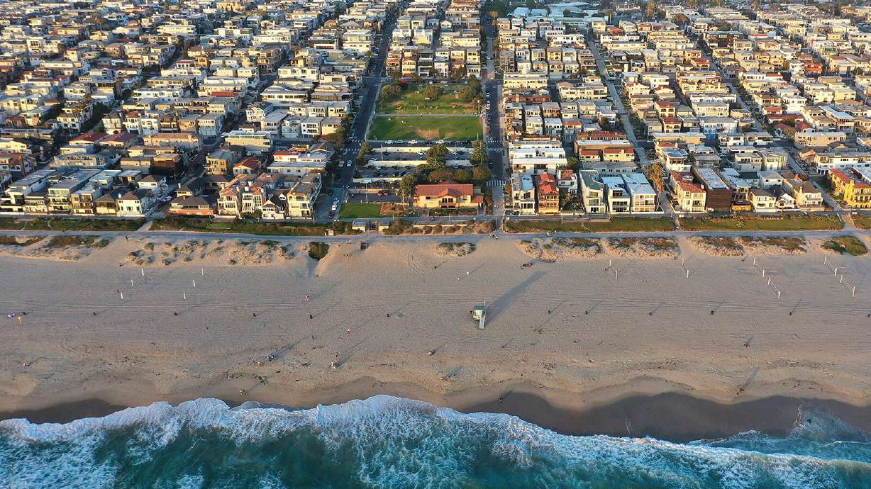 A stretch of Southern California beachfront real estate, pictured here, on April 19, 2021, is being returned to the descendants of its Black owners, nearly a century after it was taken by the city of Manhattan Beach.