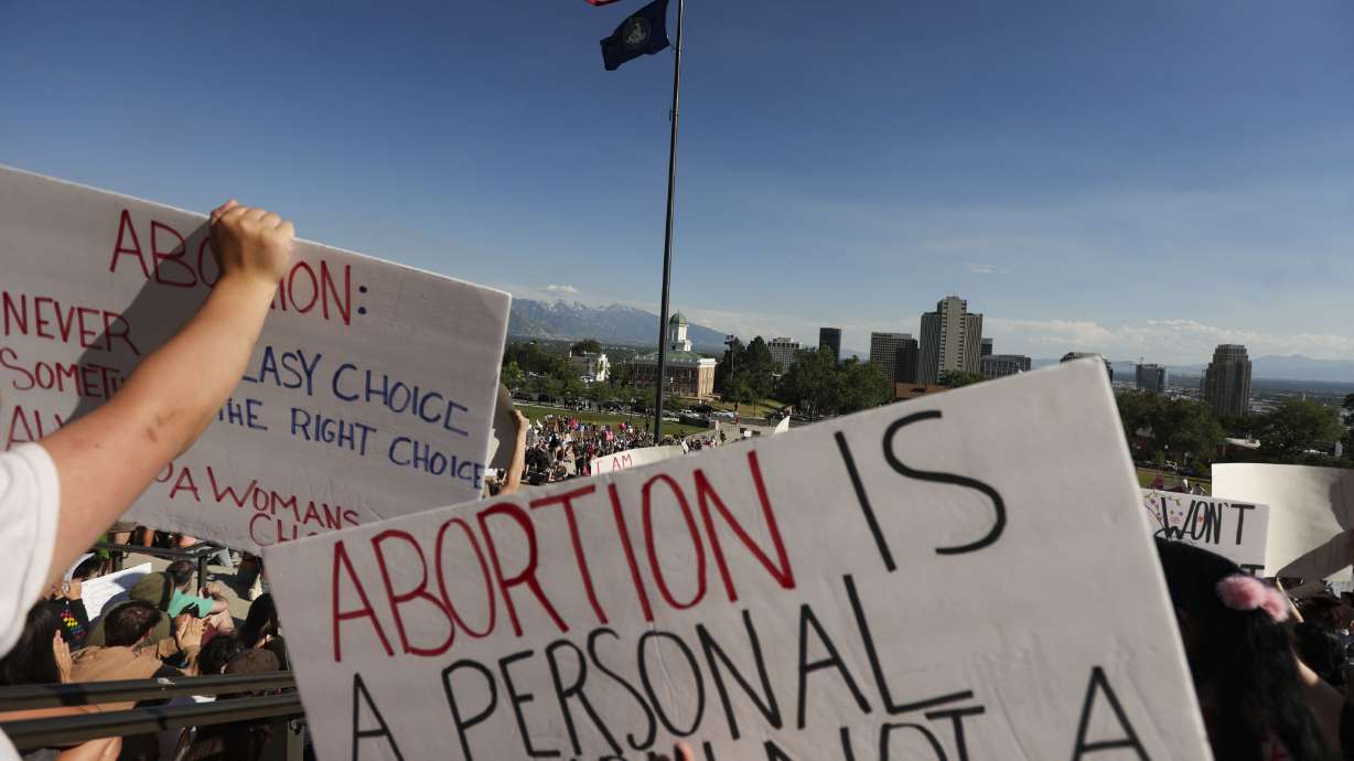 Hundreds protests at the Capitol in Salt Lake City on Sunday after the Supreme Court overturned Roe v. Wade. Troves of personal information gathered by cellphone providers, apps, online retailers and search engines could all come into play as part of criminal investigations under new state-level abortion bans.