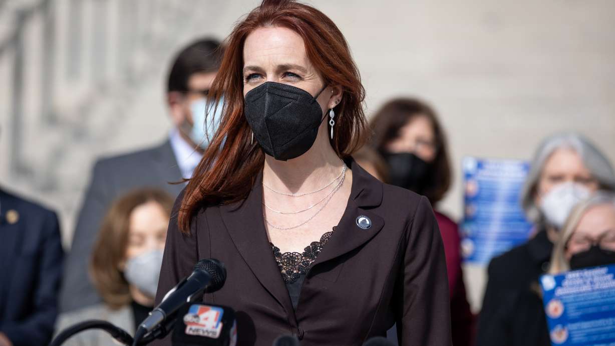 House Assistant Minority Whip Jennifer Daily-Provost, D-Salt Lake City, speaks at a press conference at the Capitol in Salt Lake City in January. Dailey-Provost announced plans on Tuesday to introduce a bill to expand reporting options for rape victims after the Supreme Court overruled Roe v. Wade.