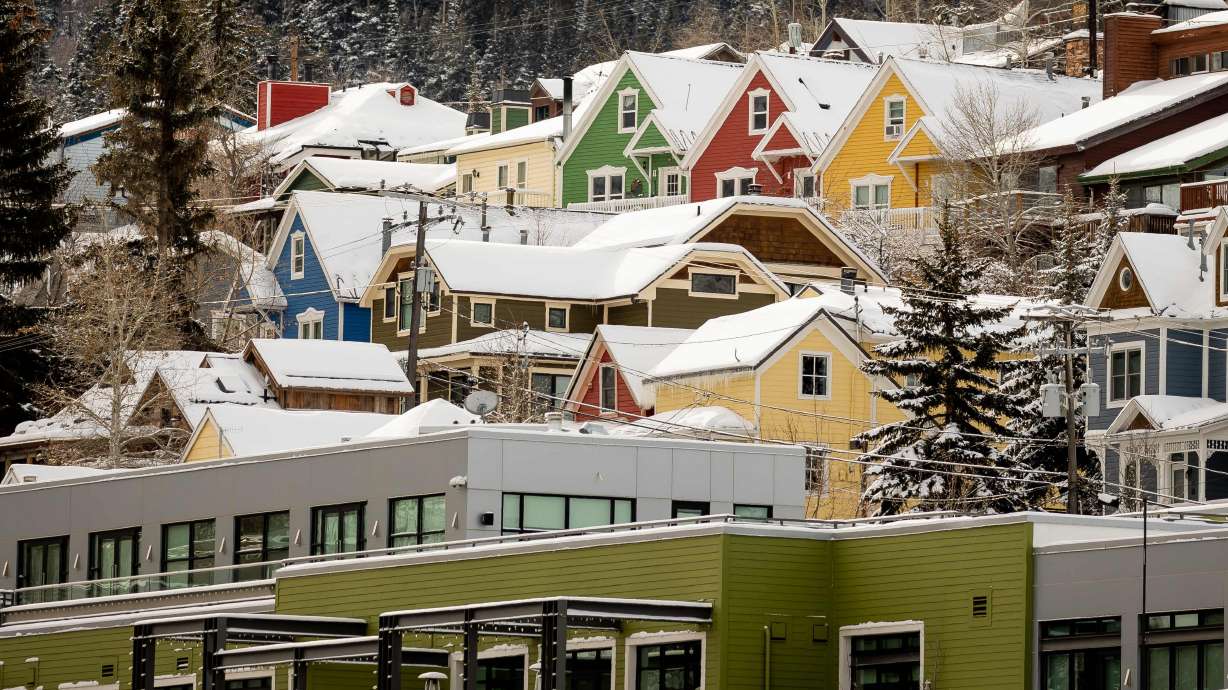 Homes near historic downtown Park City are pictured on Dec. 15, 2021. Short-term rentals like Airbnbs are having a big impact on Utah’s housing market.