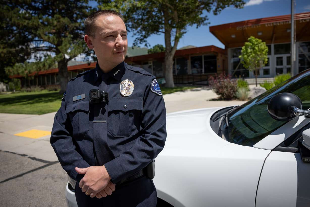 Randy Porter, chief of the Granite School District Police Department, poses for a photo at Rosecrest Elementary in Salt Lake City on Thursday. In the wake of last month's mass shooting at Robb Elementary School in Uvalde, Texas, Utah Gov. Spencer Cox said that it's more than likely "it will happen in the state of Utah one day." So, just how prepared is the Granite School District Police Department in responding to the unthinkable?
