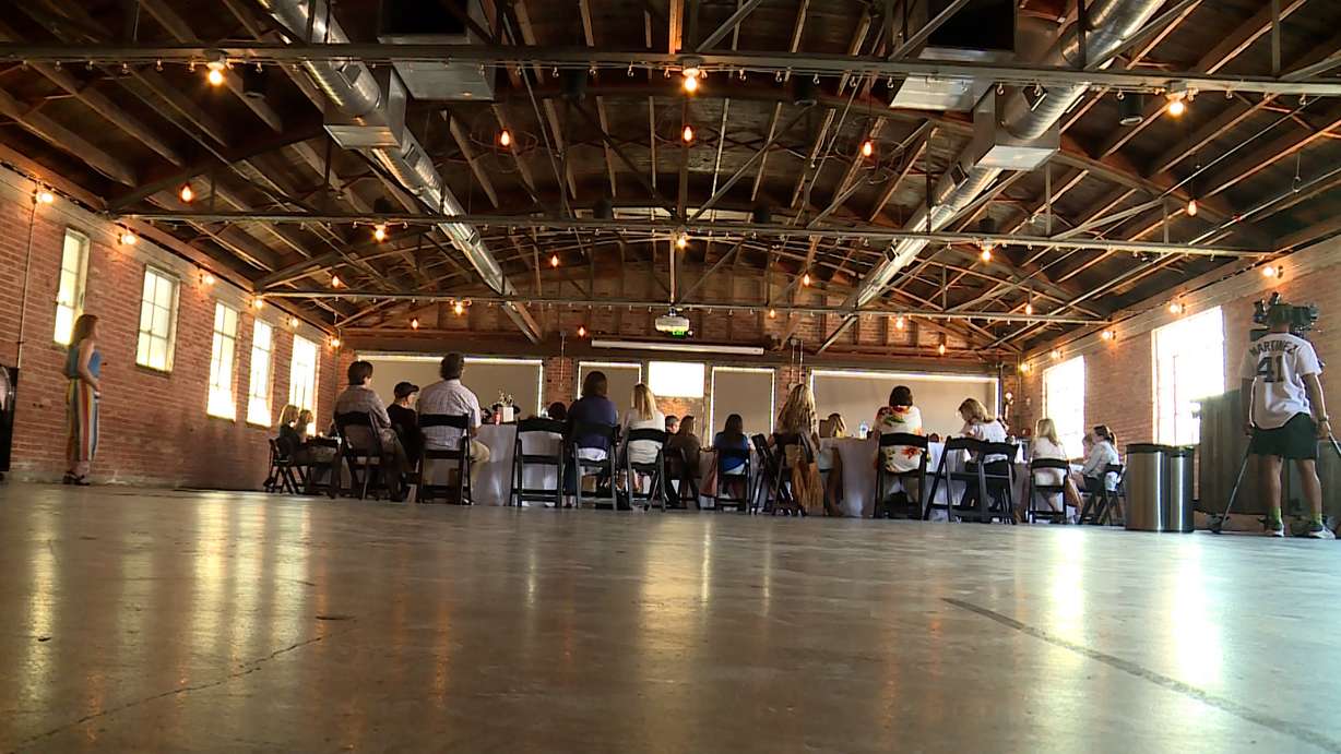 People attend a luncheon in Salt Lake City Thursday to learn about sex trafficking in Utah.