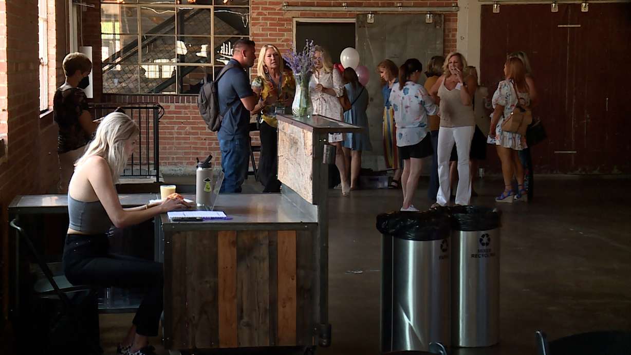 People attend a luncheon in Salt Lake City on Thursday to learn about sex trafficking in Utah.