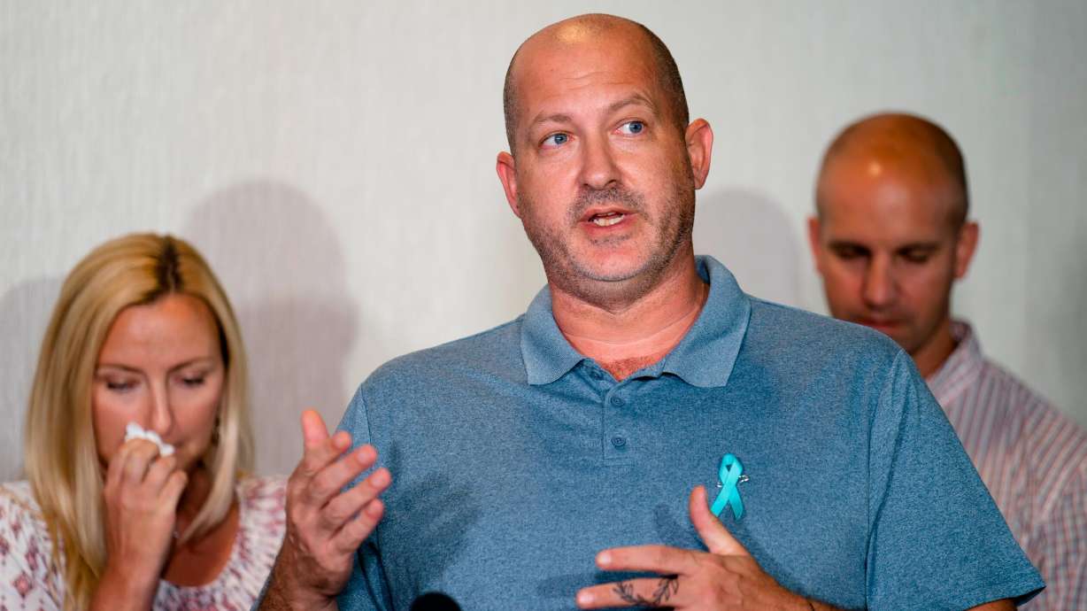 Joseph Petito, father of Gabby Petito, speaks during a news conference on Sept. 28, 2021. A Florida circuit court judge has ruled a lawsuit filed by Gabby Petito's parents against Brian Laundrie's parents can move forward.