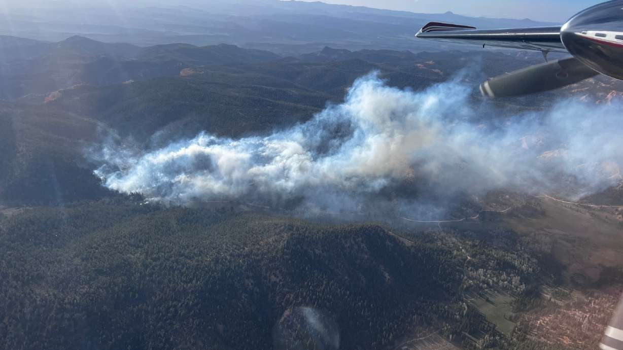 The Left Fork fire burns in the Dixie National Forest in Kane County on May 9. Officials now say the fire is 100% contained.