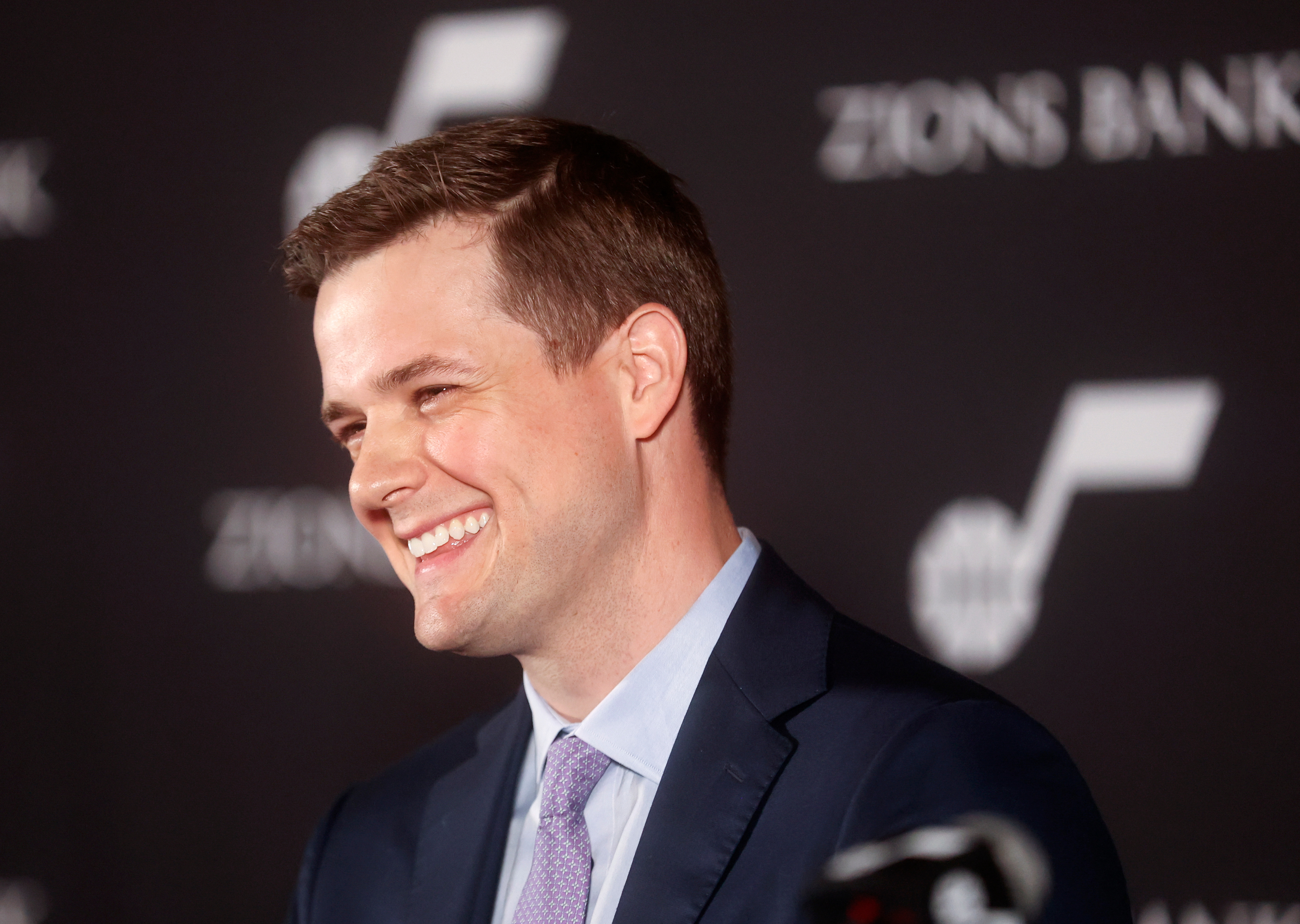 New Utah Jazz head coach Will Hardy speaks during a press conference held to introduce him at Vivint Arena in Salt Lake City on Tuesday, July 5, 2022.
