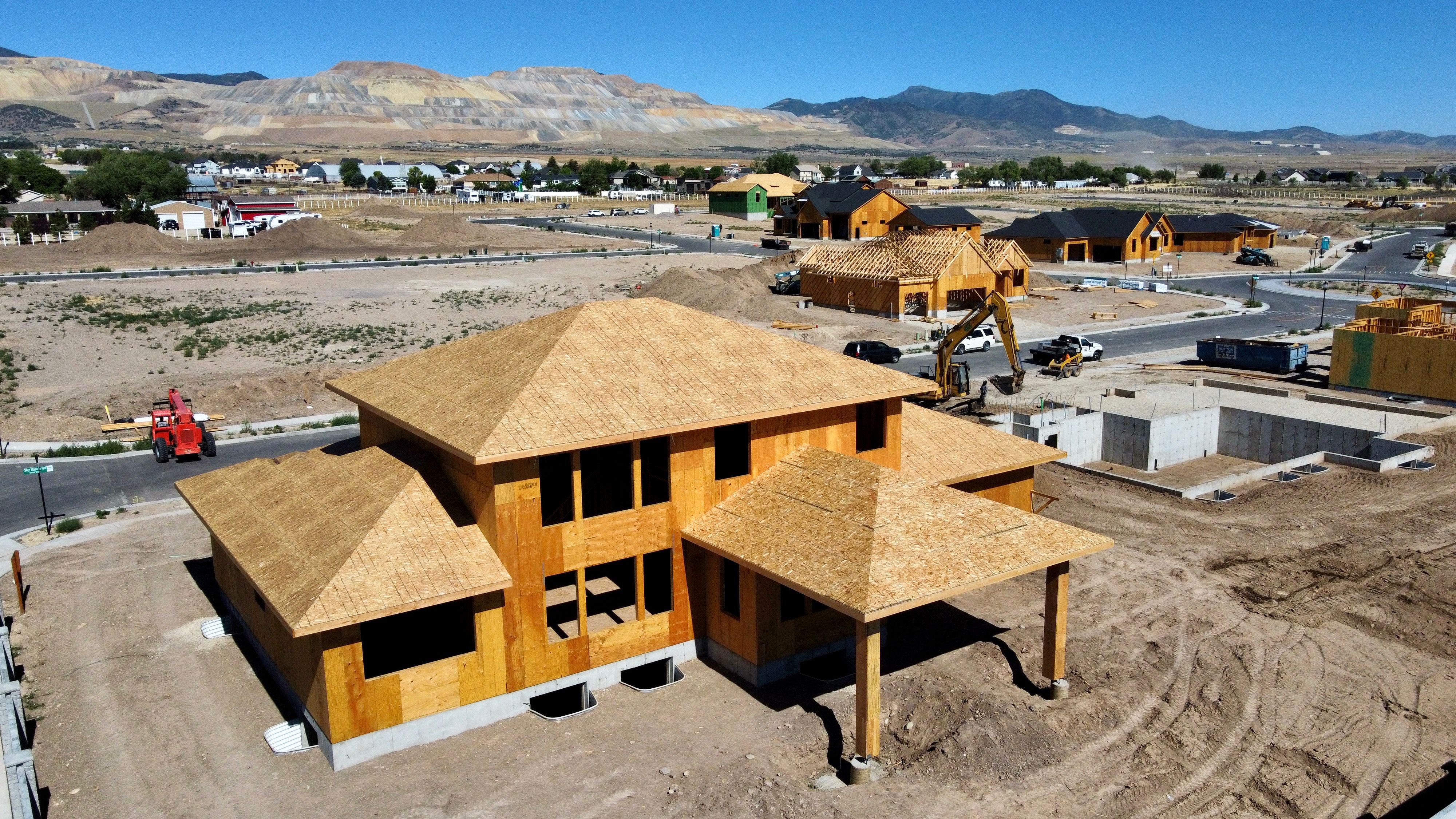 Homes under construction are pictured Tuesday, in Herriman.