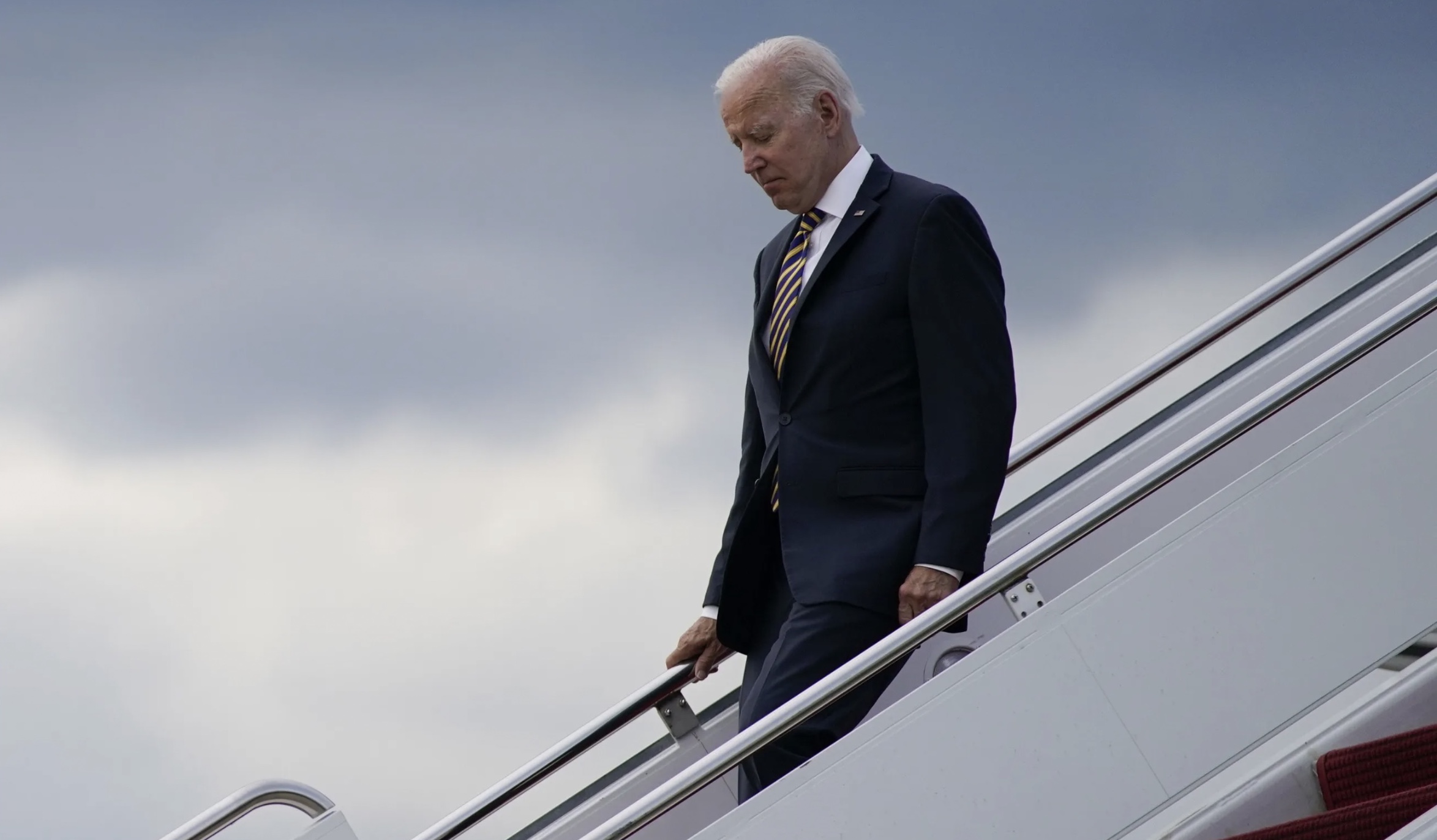 President Joe Biden arrives at Andrews Air Force Base in Maryland after delivering remarks in Cleveland about the American Recovery Act on Wednesday. President Joe Biden's approval rating in Utah is decreasing.