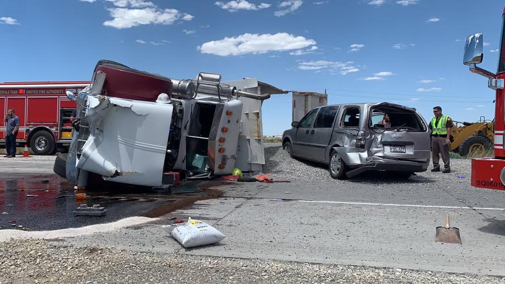 A driver suspected of being impaired overturned his dump truck, spilling gravel all over state Route 201 in Magna on Thursday afternoon, police said.
