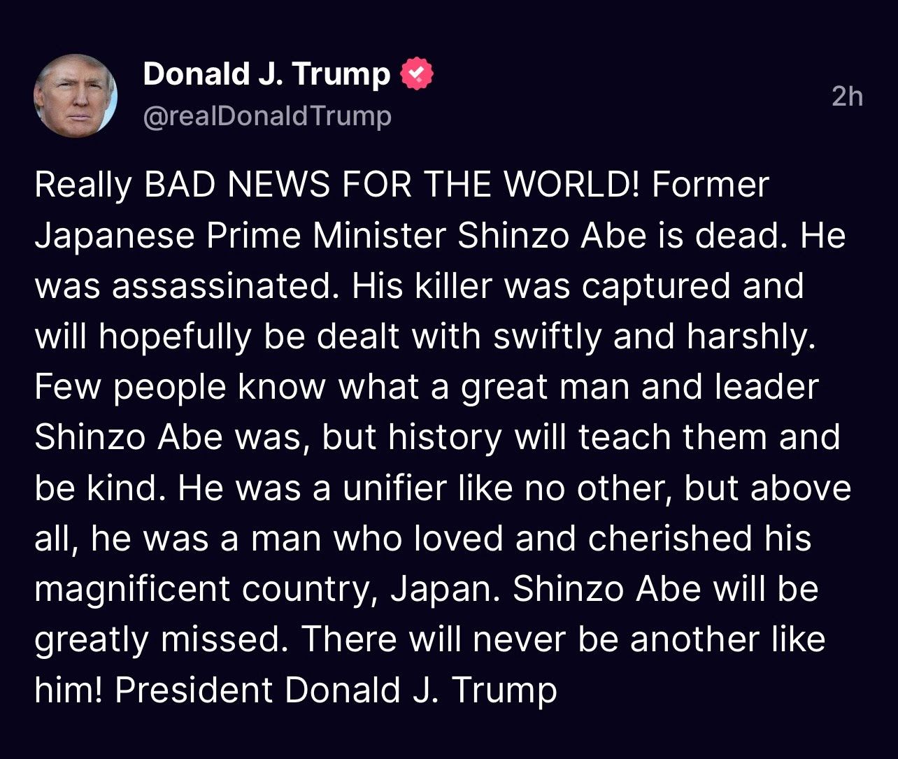 Shinzo Abe assassination: Utah, national leaders react to his death