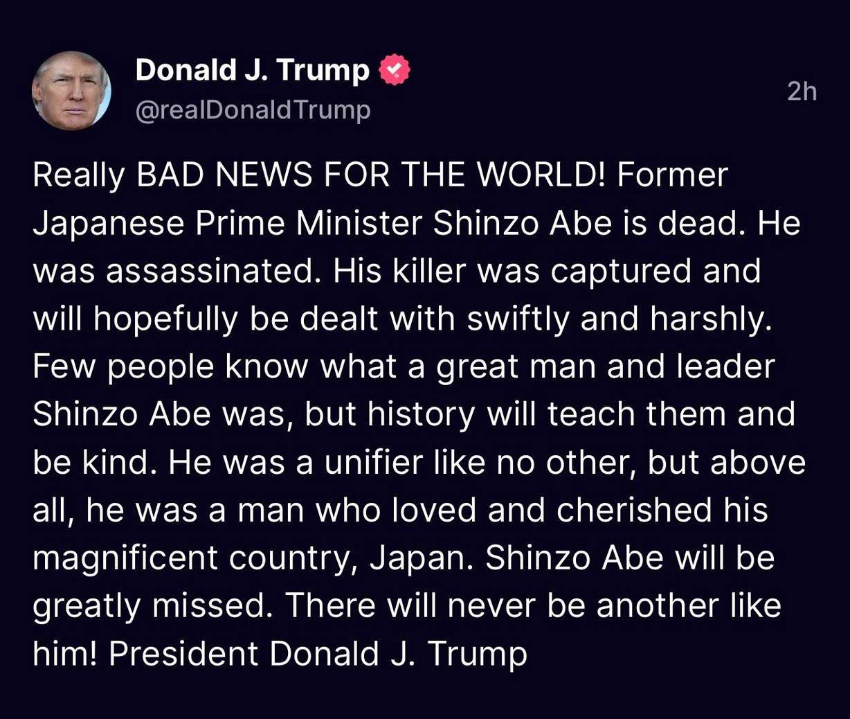 Shinzo Abe assassination: Utah, national leaders react to his death