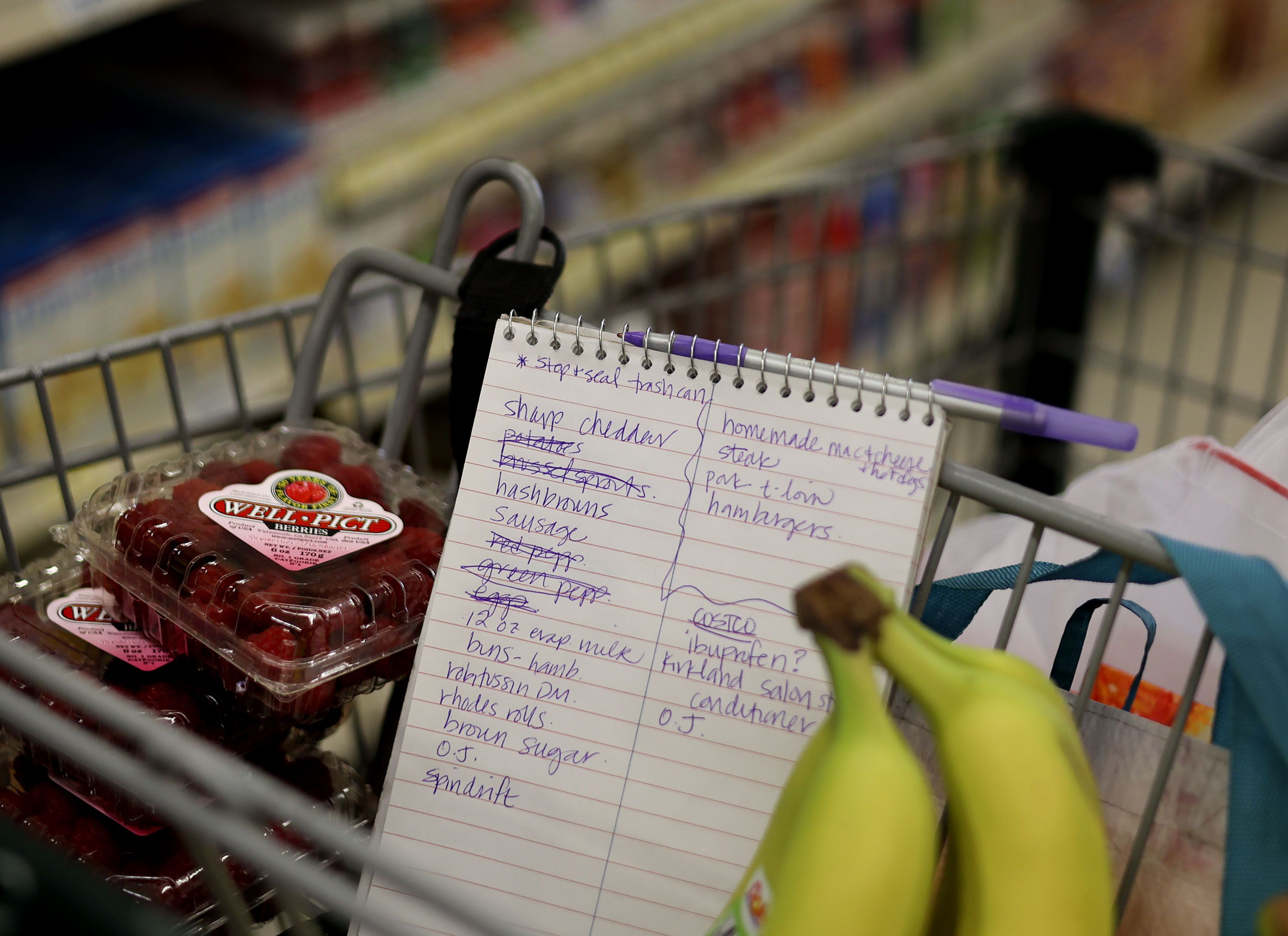 Lisa Craig, of Sandy, grocery shops for her family of four at Reams in Sandy on Thursday. With food shortages hitting recent headlines, you may be wondering how to keep your pantry stocked. The Utah Department of Public Safety says that the best thing to do to avoid shortages is to not panic.