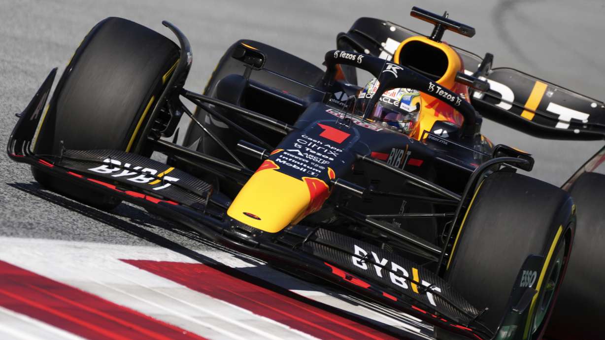 Red Bull driver Max Verstappen of the Netherlands steers his car during the Sprint Race qualifying session at the Red Bull Ring racetrack in Spielberg, Austria, Saturday, July 9, 2022. The Austrian F1 Grand Prix will be held on Sunday July 10, 2022.