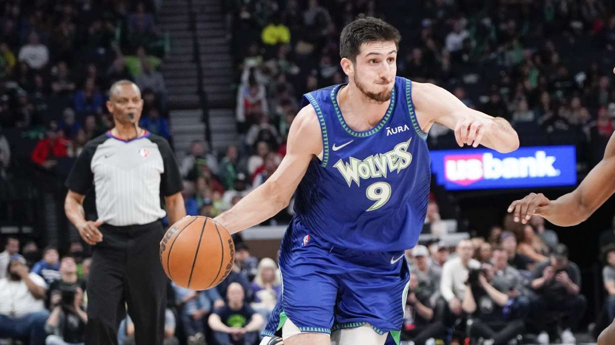 Leandro Bolmaro, who Utah acquired from Minnesota, made his Jazz Summer League debut on Saturday.
